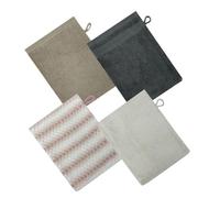 Lot de 4 gants de bain en coton - Gants de toilette polyvalents, gants de toilette doux avec boucle, gants de toilette pour le corps, lot de serviettes de bain confortables pour homme