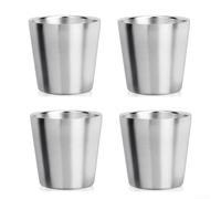 Lot de 4 gobelets isothermes empilables à double paroi en acier inoxydable 304 de 175 ml pour l'aventure en plein air, les voyages et le transport quotidien (B)