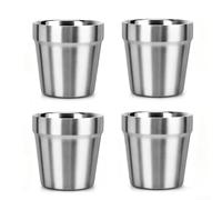 Lot de 4 gobelets isothermes empilables à double paroi en acier inoxydable 304 de 175 ml pour l'aventure en plein air, les voyages et le transport quotidien (A)