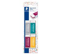 STAEDTLER Mars Gomme à sandwich en plastique Lot de 4 couleurs assorties.