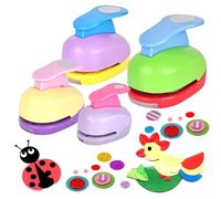 Lot de 4 grandes perforatrices circulaires rondes perforateur pour enfants : lot de 4 perforatrices à motif pour bricolage, scrapbooking, cartes de vœux, album photo