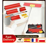 Lot de 4 grattoirs à mastic 25/40/60/80 cm, jeu de lames flexibles pour le lissage des murs, spatules de finition, outils de plâtrage mural avec manche rétractable de 29 à 50 pouces 1 Set