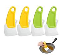 Lot de 4 grattoirs de cuisine en silicone - Outils de nettoyage multi-usages pour casseroles, poêles, bols et ustensiles de cuisine antiadhésifs
