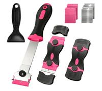 Lot de 4 grattoirs en céramique avec 40 lames en métal et plastique | Grattoir de cuisine, grattoir pour plaque vitrocéramique, grattoir à vitrocéramique, grattoir pour plaque de cuisson et four