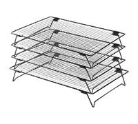 Lot de 4 grilles de refroidissement professionnelles antidérapantes, multi-usages, cadre ventilé en acier carbone, plateau de cuisson à refroidissement rapide