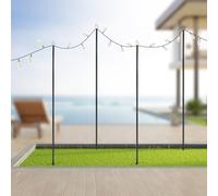 Lot de 4 guirlandes lumineuses - 3 m - Support en fer pour guirlande lumineuse et décoration - Support décoratif - Montage au sol et à la clôture - Pour jardin, terrasse, arrière-cour