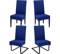 Lot de 4 housses de chaise à bascule, amovibles, lavables, housses décoratives pour salle à manger, mariage, hôtel, cuisine, fête, cérémonie, bleu