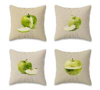 Lot de 4 Housses de Coussins 60x60 cm Simple, Housse Coussin Decoratif en Peluche Courte, Carré Coussin Exterieur Impermeable, Coussins Canapé pour Lit Chambre Salon Maison Deco Pomme L-G437