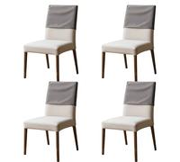 Lot de 4 housses de dossier de chaise de salle à manger en polyester élastique, imperméables, anti-poussière, lavables et amovibles pour banquet, cuisine, fête, hôtel (taille S, gris)