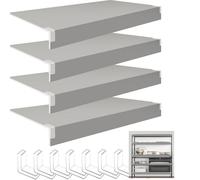 Lot de 4 housses de protection pour étagères métalliques, gris, 51 cm (L) x 84 cm (l), pour une organisation optimale du garde-manger et des placards. Solutions de rangement durables pour la