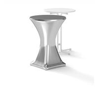 Lot de 4 housses de table debout stretch de qualité supérieure - 80 cm - Argent métallique - Qualité hôtelière - 210 g m² - Avec label Öko-Tex - Renfort au niveau des pieds pour tables de 80 cm à 85