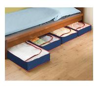 Lot de 4 housses dessous de lit bleu et rouge Wenko by Maximex
