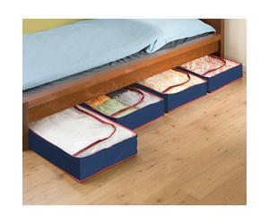 Lot de 4 housses dessous de lit bleu et rouge Wenko by Maximex