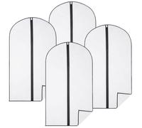 Lot de 4 housses pour vêtements à suspendre avec zip - 60 x 140 cm - Opaque - Vivezen