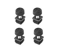 Lot de 4 inserts carrés pour pieds de table et de bureau, M8 réglables - 20 x 20 mm