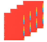 Lot de 4 Intercalaires Classeur A4 12 Onglets, Intercalaire A4 | Intercalaires Classeur A4 Plastique, A4 Couleur Polypropylène Intercalaires, Multicolore pour Classeur A4 Format