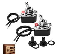 Lot de 4 Interrupteur à Bascule, Interrupteur 2 Positions ON OFF SPST, 6A 250V AC 10A 12V DC, Commutateur à Levier avec Fils Préinstallés, Trou Montage 12 mm, pour Voiture Bateau Éclairage LED