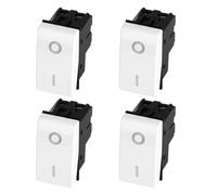 Lot de 4 interrupteurs bipolaire 16 A compatibles avec Matix | Module interrupteur 0/I encastré pour appareils ménagers, raccord à encliquetage rapide, pratique et sûr, blanc