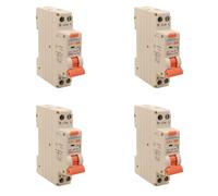 Lot de 4 interrupteurs magnétothermiques différentiels 1 module 20 A C20, RCBO Slim 1P+N 6 kA 30 mA 220 V, type A courbe C, série PL8HT professionnelle