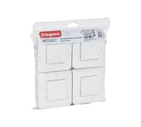 Legrand Interrupteurs va-et-vient complets Mosaic Pack 4 10A avec plaque Blanc