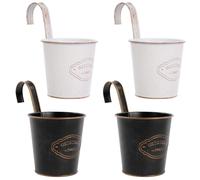 Lot de 4 jardinières suspendues avec trous de drainage, pots de fleurs suspendus, petites jardinières métalliques suspendues, jardinières suspendues vintage