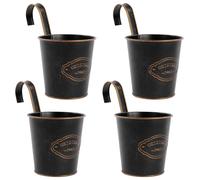 Lot de 4 jardinières suspendues avec trous de drainage, pots de fleurs suspendus, petites jardinières métalliques suspendues, jardinières suspendues vintage
