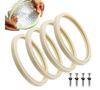 Lot de 4 joints de lampe sous-marine de 21,2 cm, vis en acier inoxydable, rondelle en caoutchouc durable | partie de piscine enterrée au-dessus du sol, bouchon anti-fuite en niche, accessoire