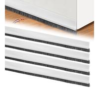 Lot de 4 joints de porte de 100 cm, 4 balais de porte de 100 cm, découpables, à brosse, protection contre le vent et les insectes, joint de porte autocollant, avec brosse, pour isolation thermique