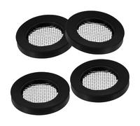 Lot de 4 joints de tête noirs, filtres de pommeau de douche, joints de tuyau en caoutchouc de rechange pour tuyau d'arrosage pour éviter les fuites pour pommeau de douche fixe et à main de 1,27 cm