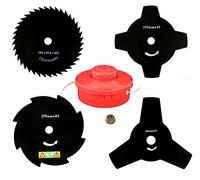 Lot de 4 lames et bobines de fil compatibles avec Fuxtec compatibles avec débroussailleuse Scheppach Ribimex Motopro Commerce uni