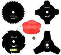 Lot de 4 lames et bobines de fil compatibles avec Mr. Gardener AOSOME Blue Bird compatible avec débroussailleuse Brast GT Garden