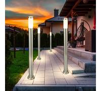 Lot de 4 lampadaires design extérieur IP44 lampadaires inox spots E27