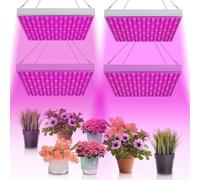 Lot de 4 lampes LED de 45 W pour plantes, lampe de culture à 144 LED rouges et bleues, lumière à spectre complet pour la culture hydroponique, le semis en intérieur, la phase végétative et la floraiso