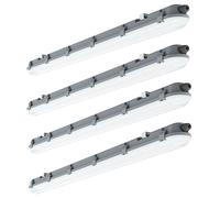 Lot de 4 lampes LED de plafond à vasque Longueur 120cm 4000 Kelvin, 4320 lumens Lampe pour pièces humides et mouillées appropriée pour garage, cave, atelier, hall, entrepôt, bureau, industrie
