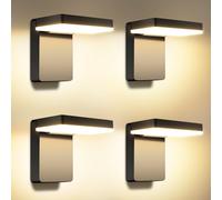 Lot de 4 lampes murales, 60 W, LED, 5000 lm, 3000 K, indice de protection IP65, couleur noire