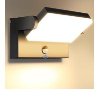 Lot de 4 lampes murales LED de 60 W, avec détecteur de mouvement, 5000 lumens, indice de protection IP65, couleur noire