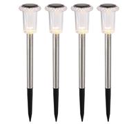 Lot de 4 lampes solaires LED pour chemin d'extérieur, éclairage de jardin H 33 cm