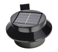 Lot de 4 lampes solaires pour gouttière double direction, blanc chaud | Lot de 4, éclairage double direction, 6 LED au total, blanc chaud 3000 K, montage de clôture de gouttière