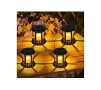 Lot de 4 lanternes solaires LED à bougie vacillante