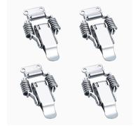 Lot de 4 loquets à tension AIMOONSA - levier, acier inox/fer nickelé, fermeture à ressort, gris