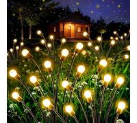 Lot de 4 Luciole Solaire Exterieur Jardin,10 LED IP65 Etanche LED Lanterne Solaire,Lumières Solaires Lucioles,Exterieur Décoration pour Jardin, Chemins, Passerelle, Balcon, Décorations de Noël