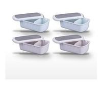Lot de 4 lunch box 1L avec 4 ustensiles de cuisine Fackelmann Storage Beige|Bleu
