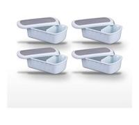 Lot de 4 lunch box compartimentées 1L avec 4 ustensiles de cuisine Fackelmann Storage Bleu