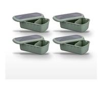 Lot de 4 lunch box compartimentées avec 4 ustensiles de cuisine Fackelmann Storage Vert