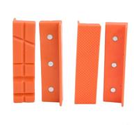Lot de 4 mâchoires magnétiques souples en PPT, pour étau de 10,2 à 15,2 cm, en forme de V et plates, pour protéger le bois/métal/plastique, orange (10,2 cm orange)
