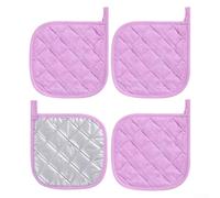 Lot de 4 maniques résistants à la chaleur, épais et antidérapants pour poêles et plats chauds, dessous de plat polyvalents avec prise en main sûre, linge en polyester facile d'entretien, noir (4