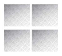 Lot de 4 marches en aluminium, 60 x 50 cm, argenté, rectangulaire | Aluminium léger, motif diamant, utilisation intérieure et extérieure, nettoyage facile, sécurité quotidienne