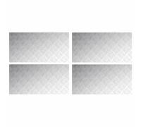 Lot de 4 marches rectangulaires en aluminium argenté, 100 x 50 cm | Utilisation intérieure extérieure, motif diamant coulissant, installation simple, nettoyage facile