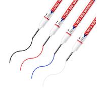Lot de 4 marqueurs à trous profonds avec pointe de précision de 20 mm, imperméables pour bois, métal, plastique et pierre, à séchage rapide avec clip et règle, pour artisanat et chantier
