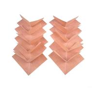Lot de 4 membranes d'angle imperméables pour salle de bain, coins intérieurs préformés pour la prévention des fuites, dos en flanelle PE orange, lot de 4 pour baignoire, hammam (10 pièces extérieures)